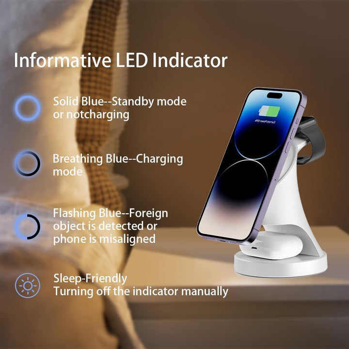 Ladestation für Apple Watch und iPhone, 3 in 1 Wireless Charger Induktive Ladestation/Kabelloses Lad