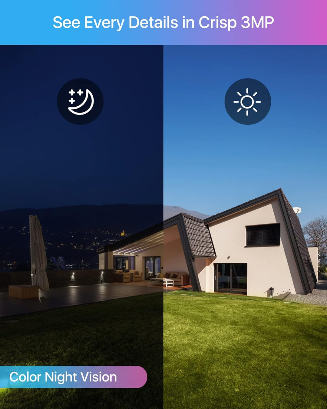 ZOSI 3MP Überwachungskamera Set WLAN Aussen, 4X Pan/Tilt IP Dome Kamera 355°/140° Schwenkbar, 2-Wege