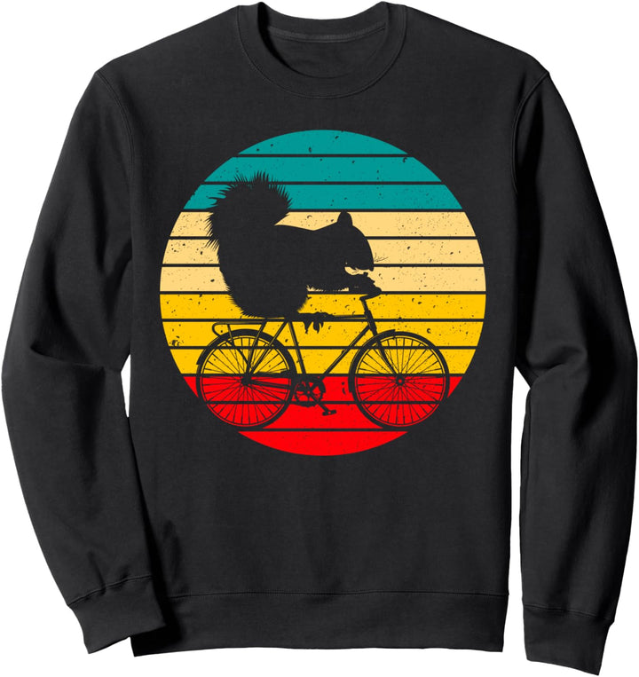 Lustiges Radfahren Eichhörnchen Retro Fahrrad Humor Sweatshirt
