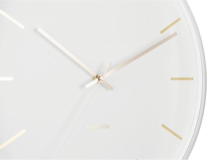 Wall Clock Globe White, Design Armando Breeveld D. 40cm, H. 12cm, Excl. AA Battery