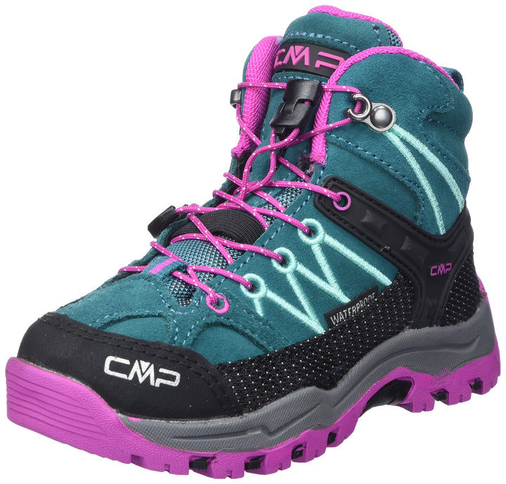 CMP Unisex Kinder Kids Rigel Mid Shoe Wp Trekking Wanderschuhe, Lake Pink Fluo, 35 EU