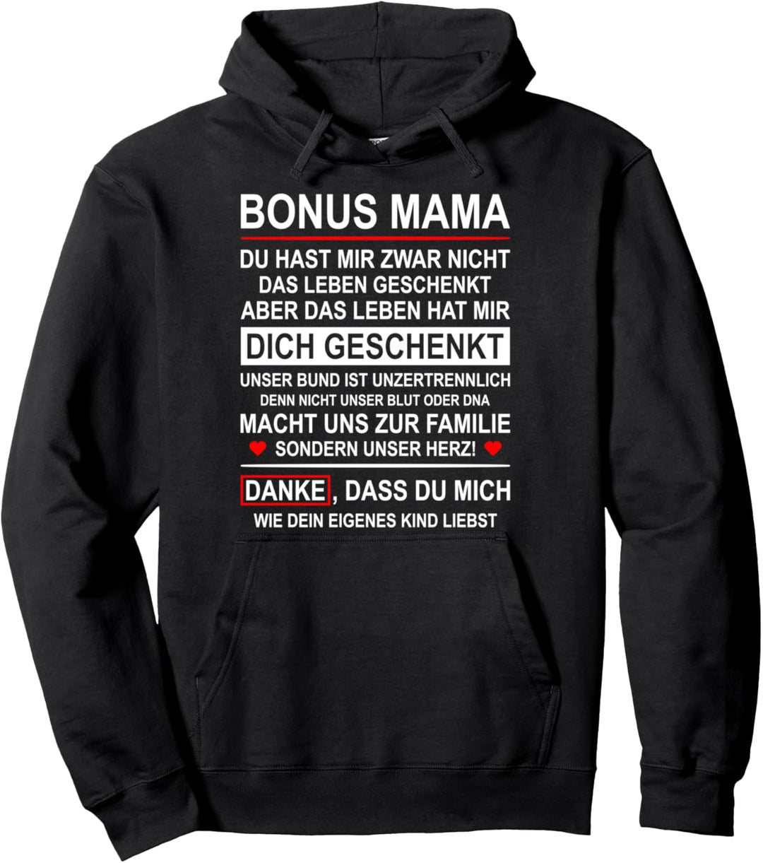 Bonus Mama Stiefmama Adoptivmutter Mutterschaft Mutti Frauen Pullover Hoodie