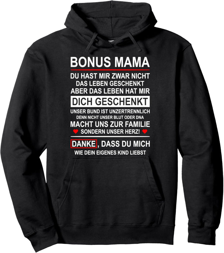 Bonus Mama Stiefmama Adoptivmutter Mutterschaft Mutti Frauen Pullover Hoodie
