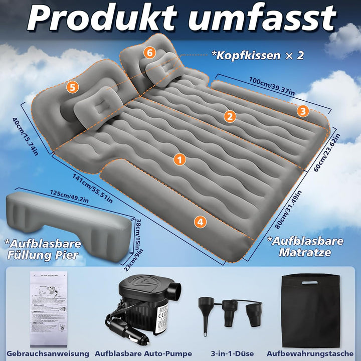 FORMIZON SUV Aufblasbare Matratze, 180 * 140cm Auto Luftmatratze, Aufblasbare Matratze Kofferraum mi