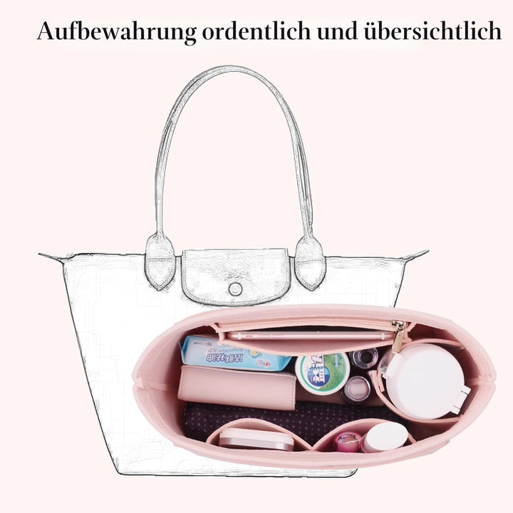 D.DUO Tascheneinsatz-Organizer, Geldbörsenzubehör,Passend Für Longchamp Tragetasche mit langem Griff