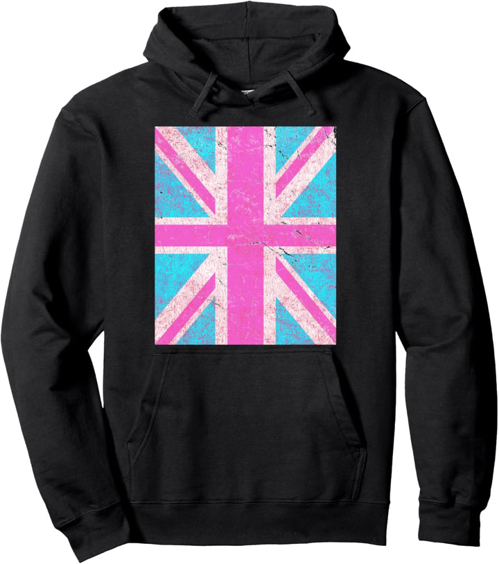 Union Jack UK Flagge, Pink Pullover Hoodie