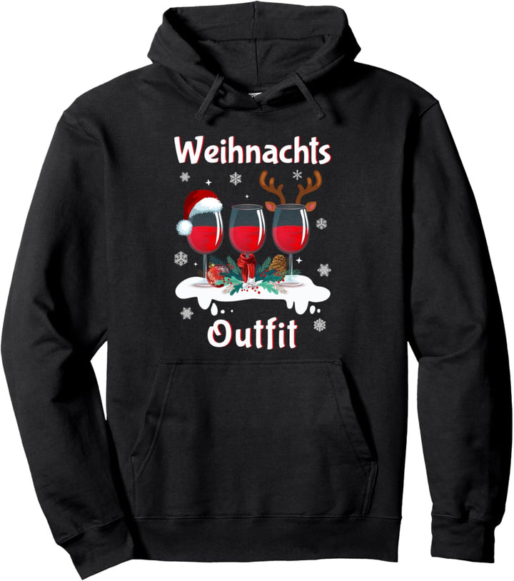Lustiges Weihnachtsoutfit Damen Herren Wein Weihnachten Pullover Hoodie