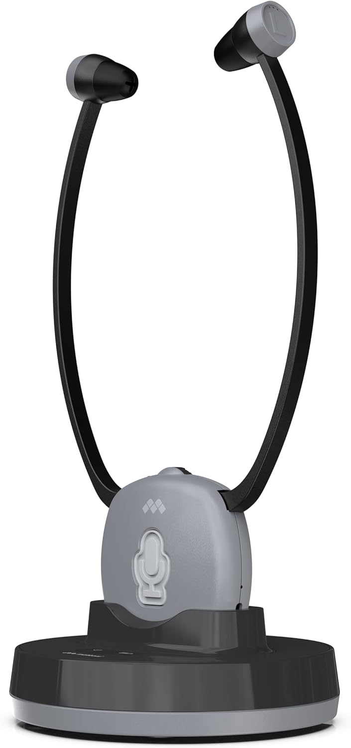 Meliconi TV-Kopfhörer Easy Audio kabellos, digital, Modell Steto mit optischem Eingang, Umgebungsmik
