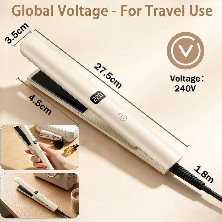 Glätteisen Profi, 2-in-1 Keramik Glätteisen & Lockenstab mit 9 Einstellbaren,Blaulicht-Technologie u