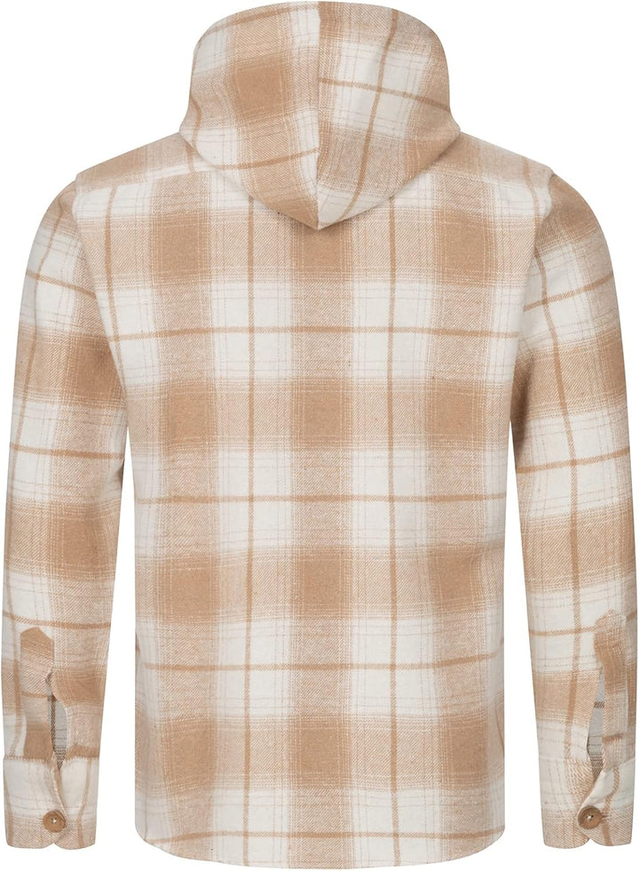 Rock Creek Herren Hemd Kariert Kapuzenhemd M65 XXL Beige - H326, XXL Beige - H326