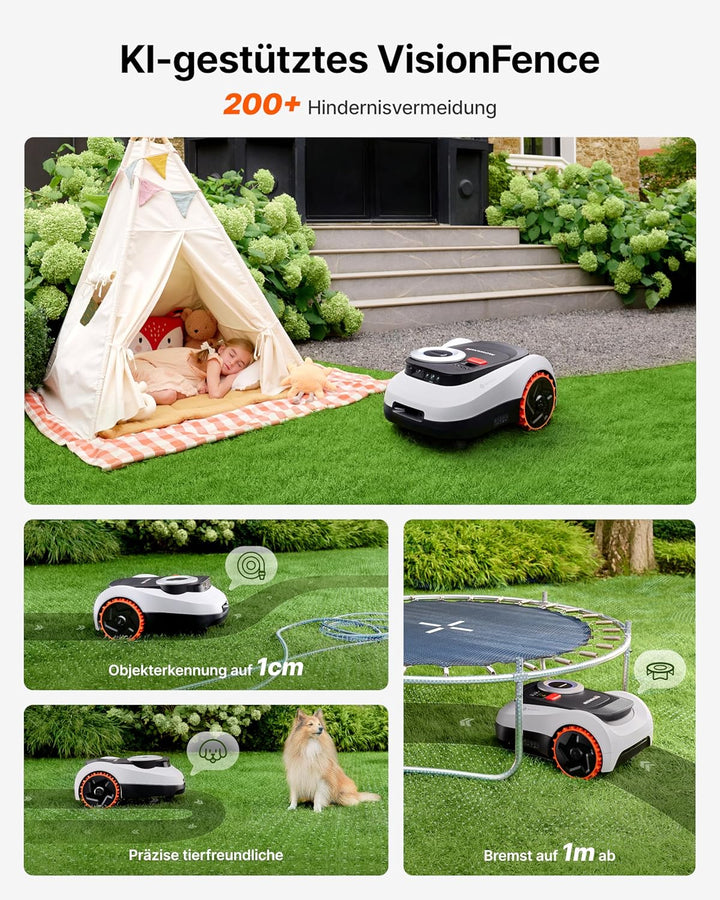Segway Navimow i220 LiDAR Mähroboter ohne Begrenzungskabel mit Garage M, für 2000 m², bis 45% Steigu