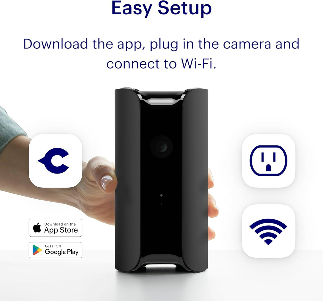 Canary View Überwachungskamera 1080p HD WiFi IP | 24/7 Live-Übertragung, Bewegungsmelder, 2-Wege-Aud