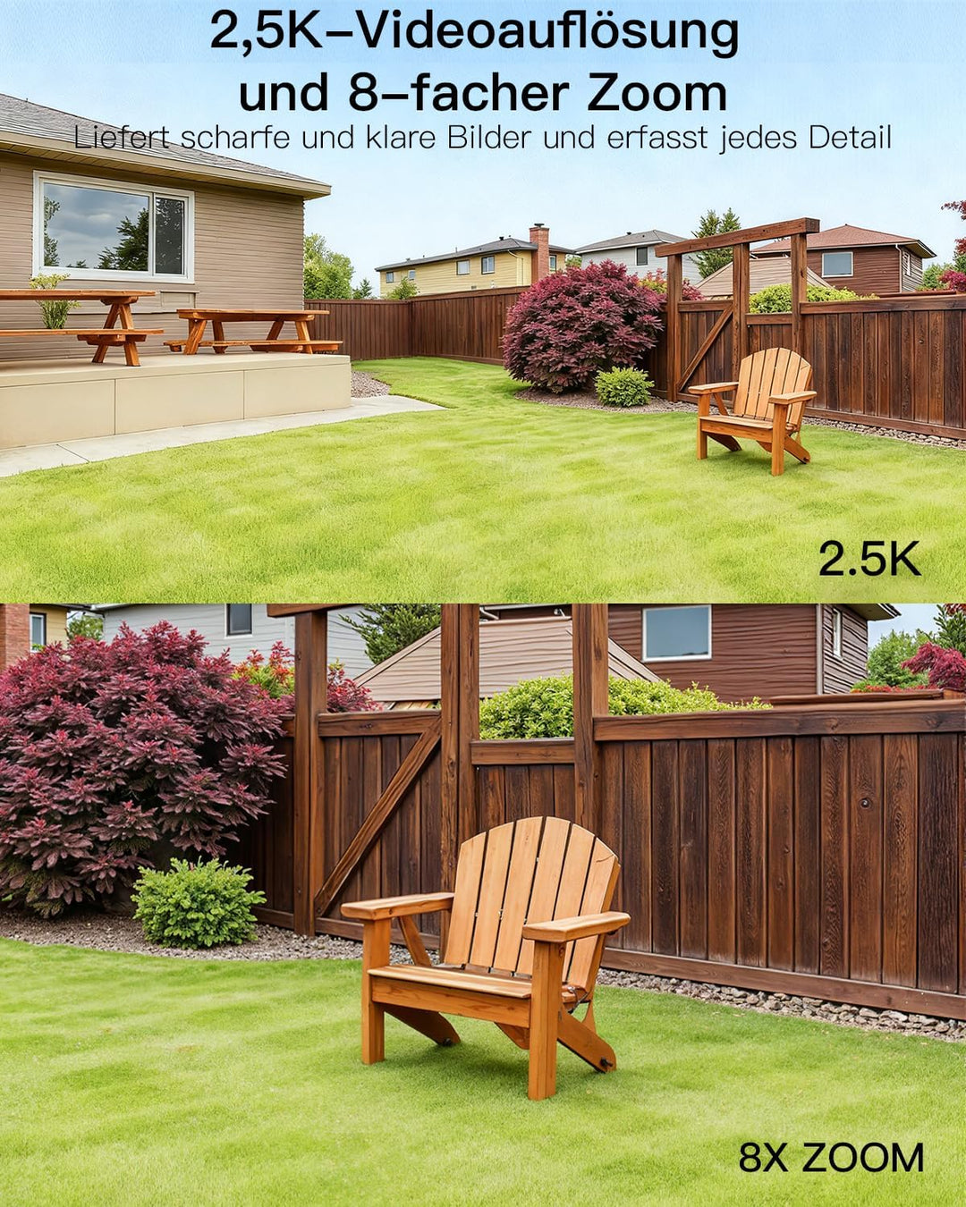 VIM TAG 2pcs 2,5K Überwachungskamera Aussen, 5G WLAN Kamera Überwachung Aussen,360°PTZ-Aussenkamera