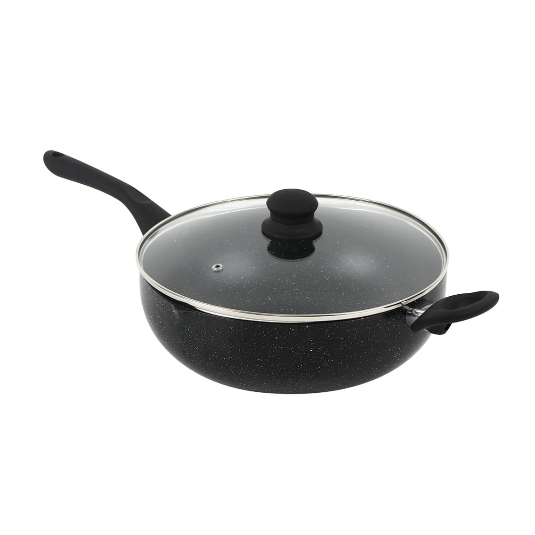 Qdesign BLACKMARBLE+ Wok aus Aluminiumguss mit Super-Antihaftbeschichtung, kratzfest, ohne PFOA - al