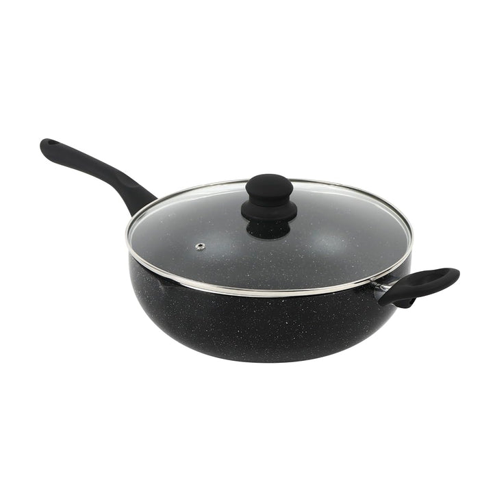 Qdesign BLACKMARBLE+ Wok aus Aluminiumguss mit Super-Antihaftbeschichtung, kratzfest, ohne PFOA - al