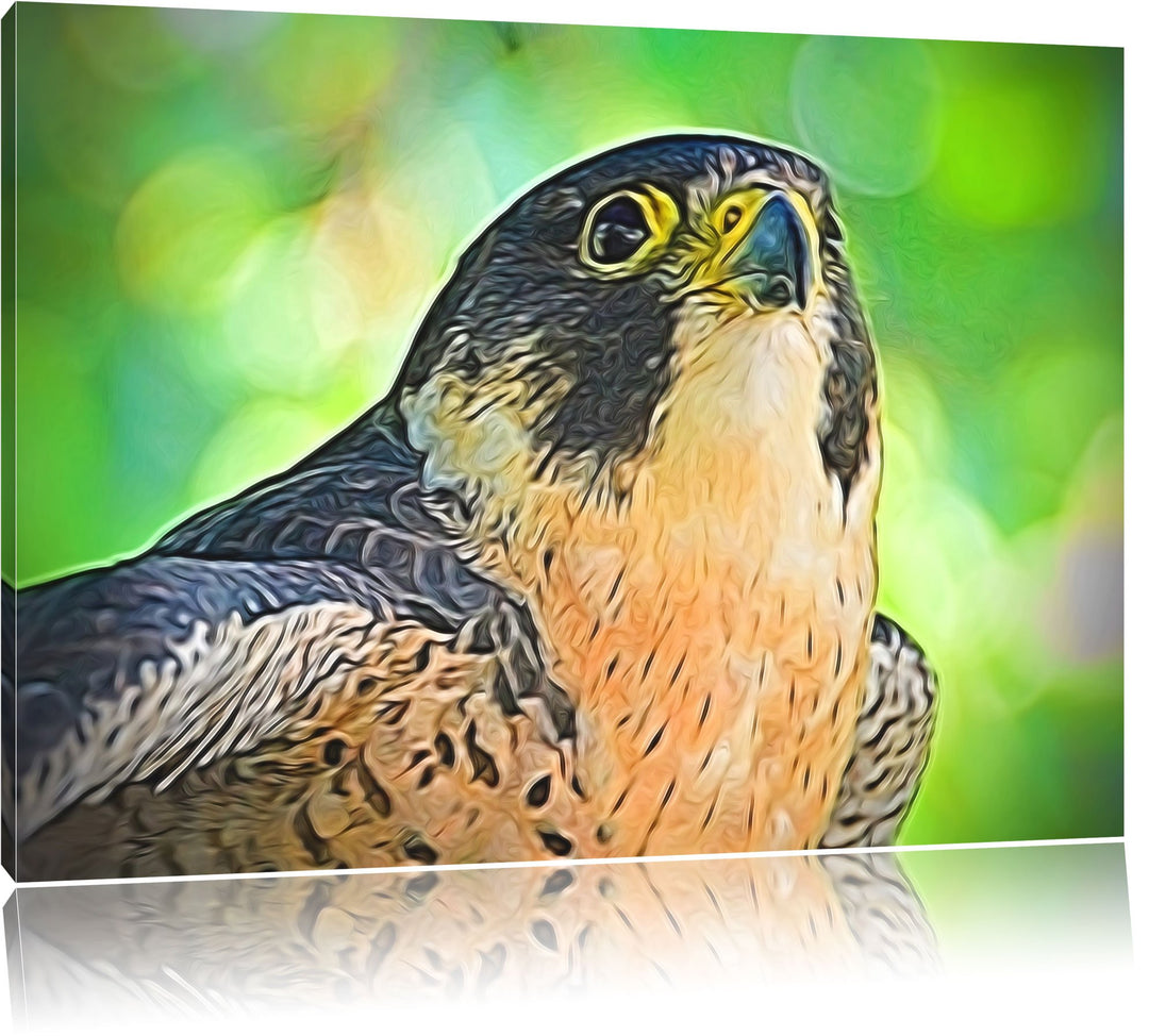 schöner grauer Adler Deluxe Format: 100x70 cm auf Leinwand, XXL riesige Bilder fertig gerahmt mit Ke