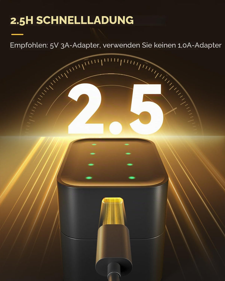 BATZONE 8 Stück 1,5 V AA Lithium-Batterien mit Ladegerät 8 Steckplätze, 3600 mWh wiederaufladbare Ba