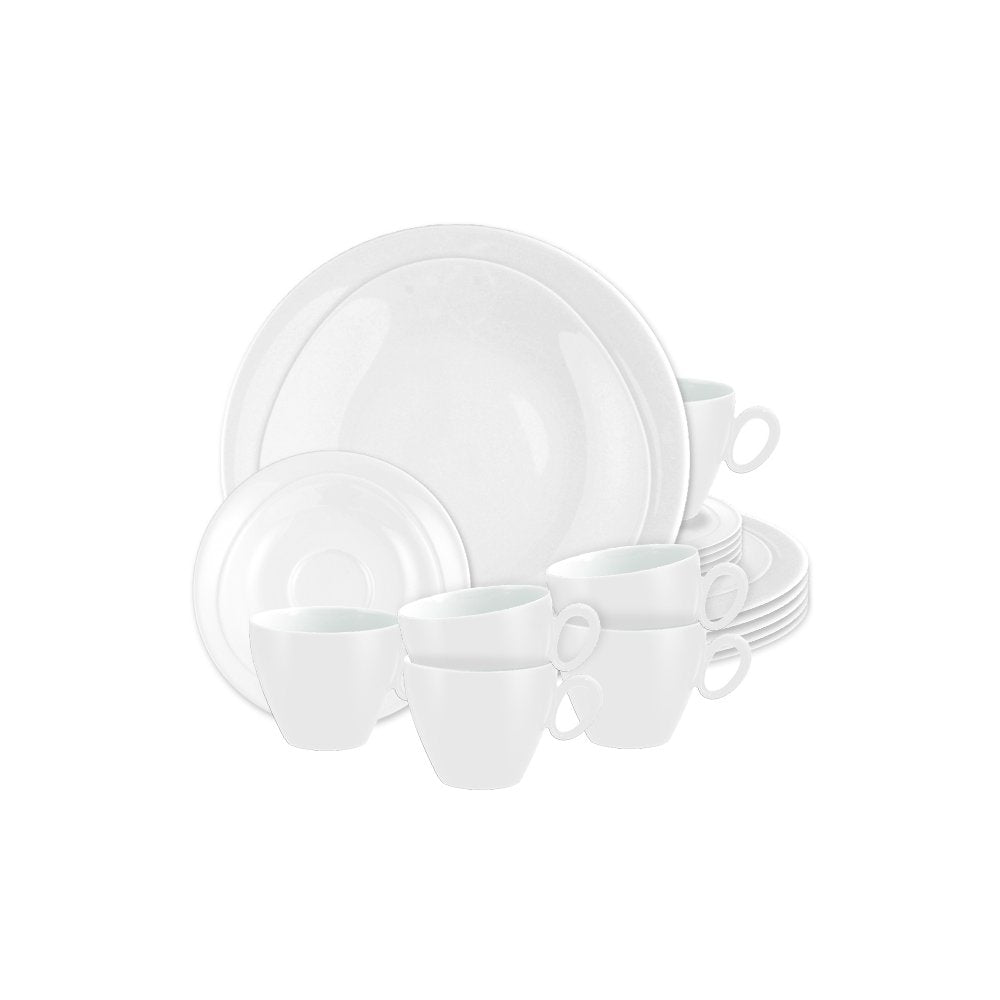Seltmann Weiden Trio Weiss uni Kaffeeservice 18tlg.