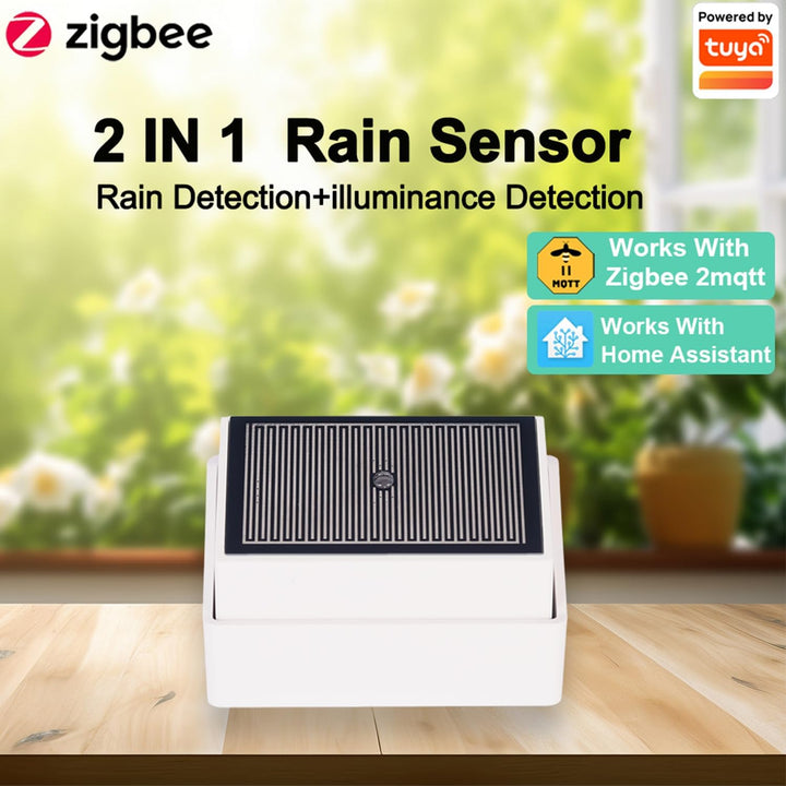 Haozee Tuya Zigbee Regensensor mit Lichtsensor, benötigt TUYA HUB, unterstützt Zigbee2mqtt Home Assi