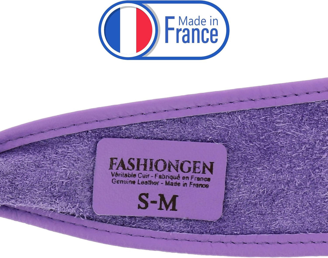 FASHIONGEN - Echtem Rindsleder Vollnarbenleder Obi Gürtel für Damen, Bindgürtel, CASSIANE Lila S-M,