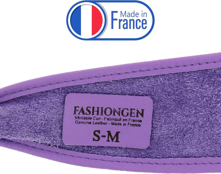 FASHIONGEN - Echtem Rindsleder Vollnarbenleder Obi Gürtel für Damen, Bindgürtel, CASSIANE Lila S-M,
