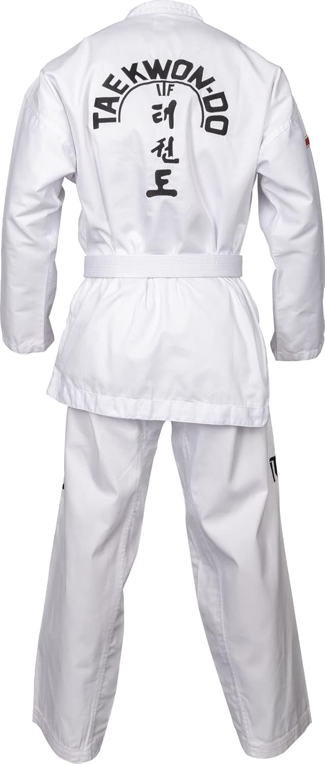 TOP TEN Taekwon-Do Dobok Kyong| Kampfsportanzug | ITF approved | TKD Uniform 150 cm, Schlupfjacke We