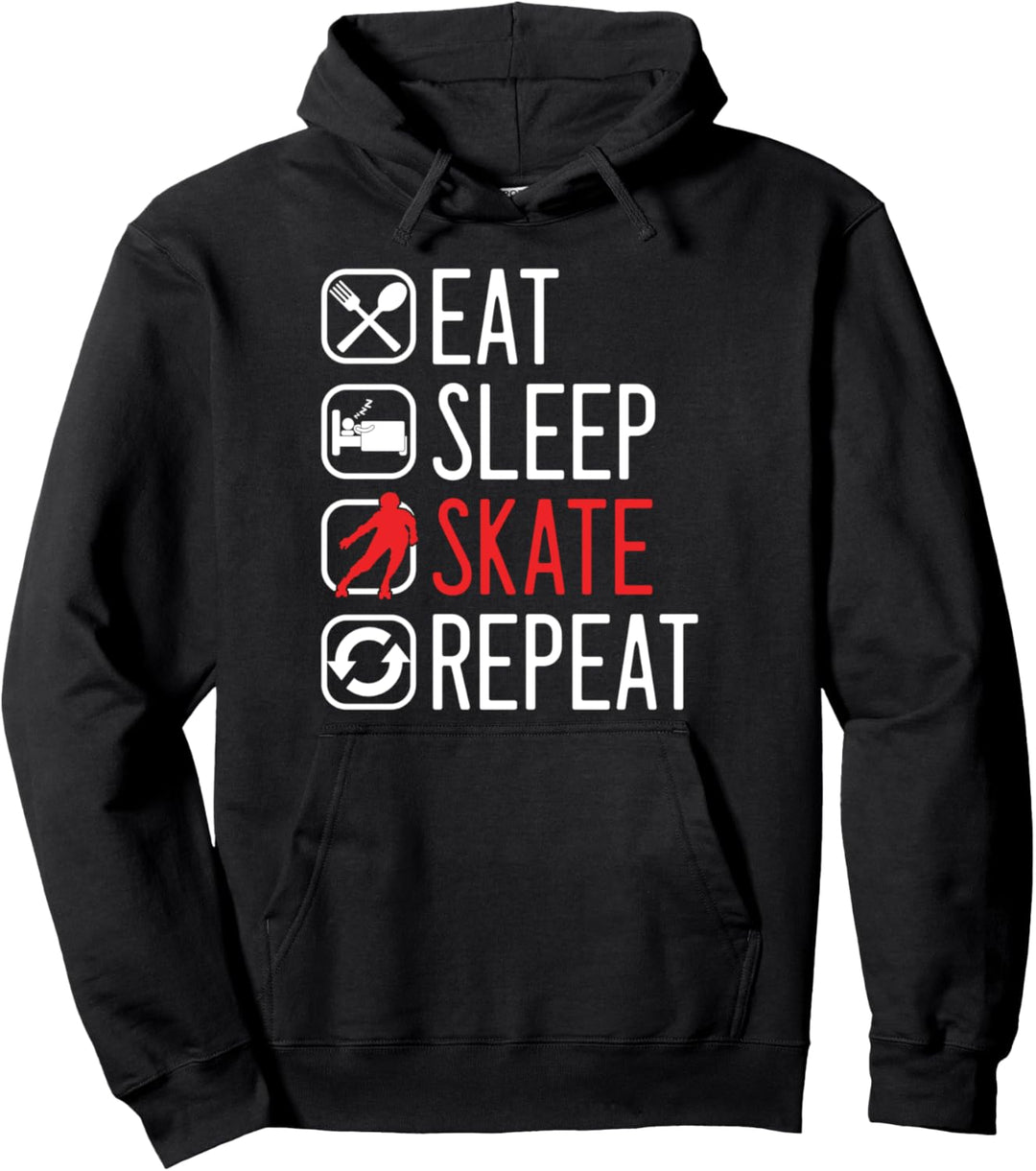 Eat Sleep Skate Skating Skater Rollschuhlaufen Geschenk Pullover Hoodie