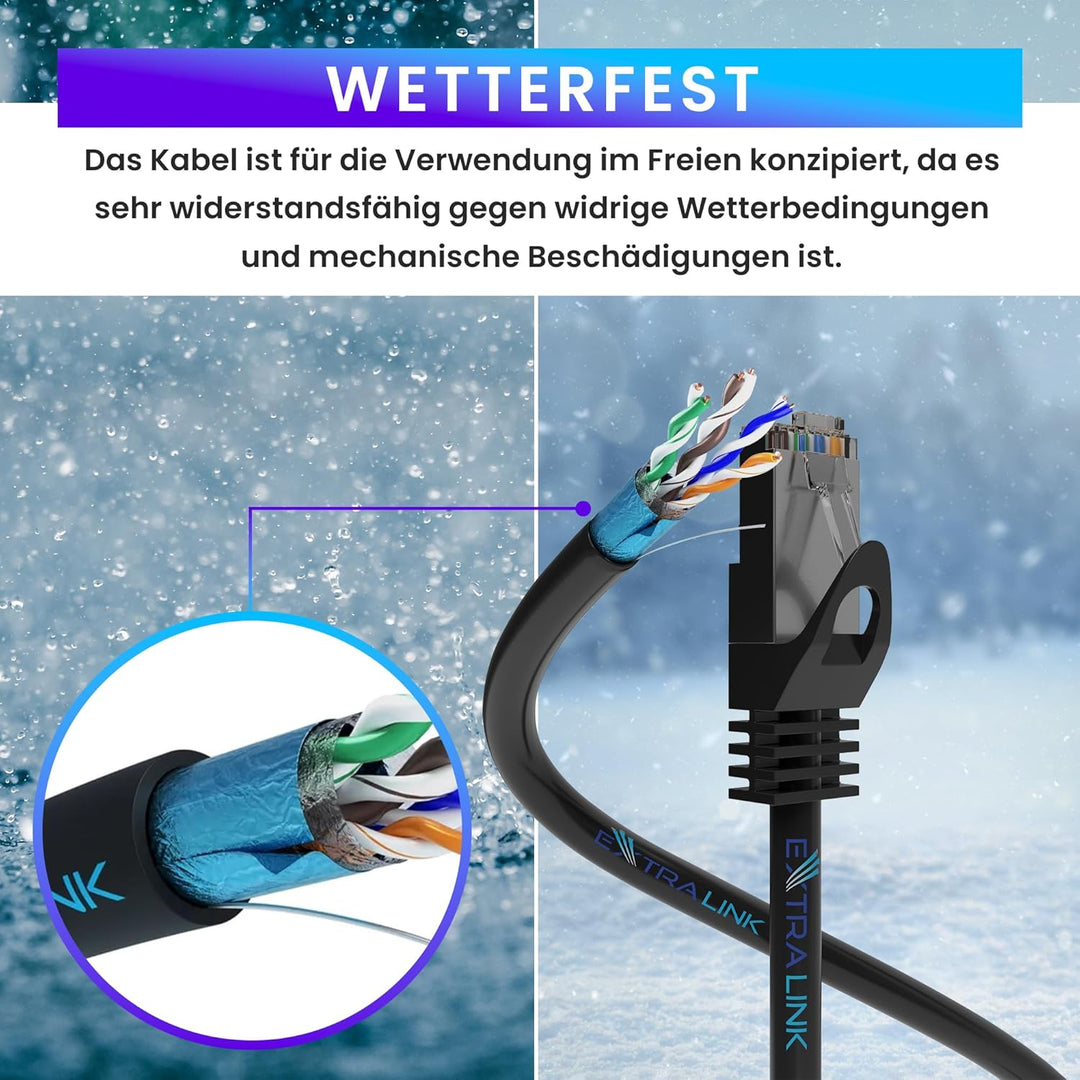 EXTRALINK CAT 5E FTP F/UTP Outdoor Ethernet Kabel 305 METER Extern Twisted Pair Internet Kabel LAN V
