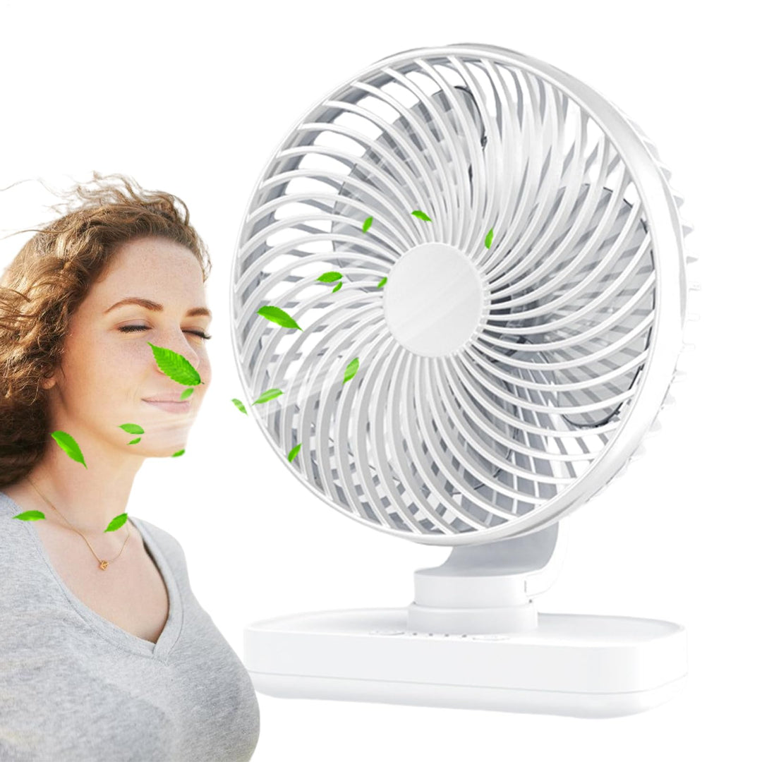 Tischventilator, Oszillierender Kühlventilator, 4 Geschwindigkeitsstufen Kompaktkühler Mit Leichtem