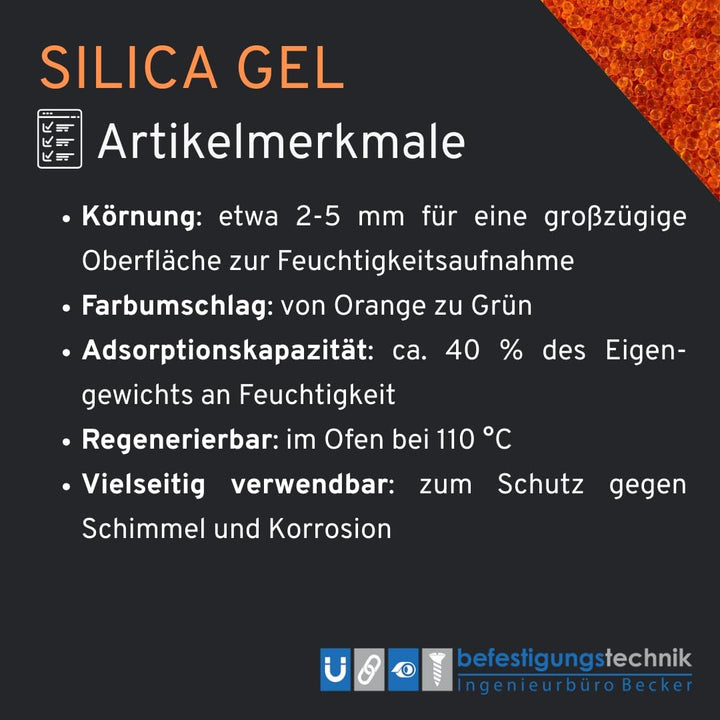 4 kg Silica Gel Orange Trockenmittel Indikator grün regenerierbar Entfeuchter (4 KG), 4 KG