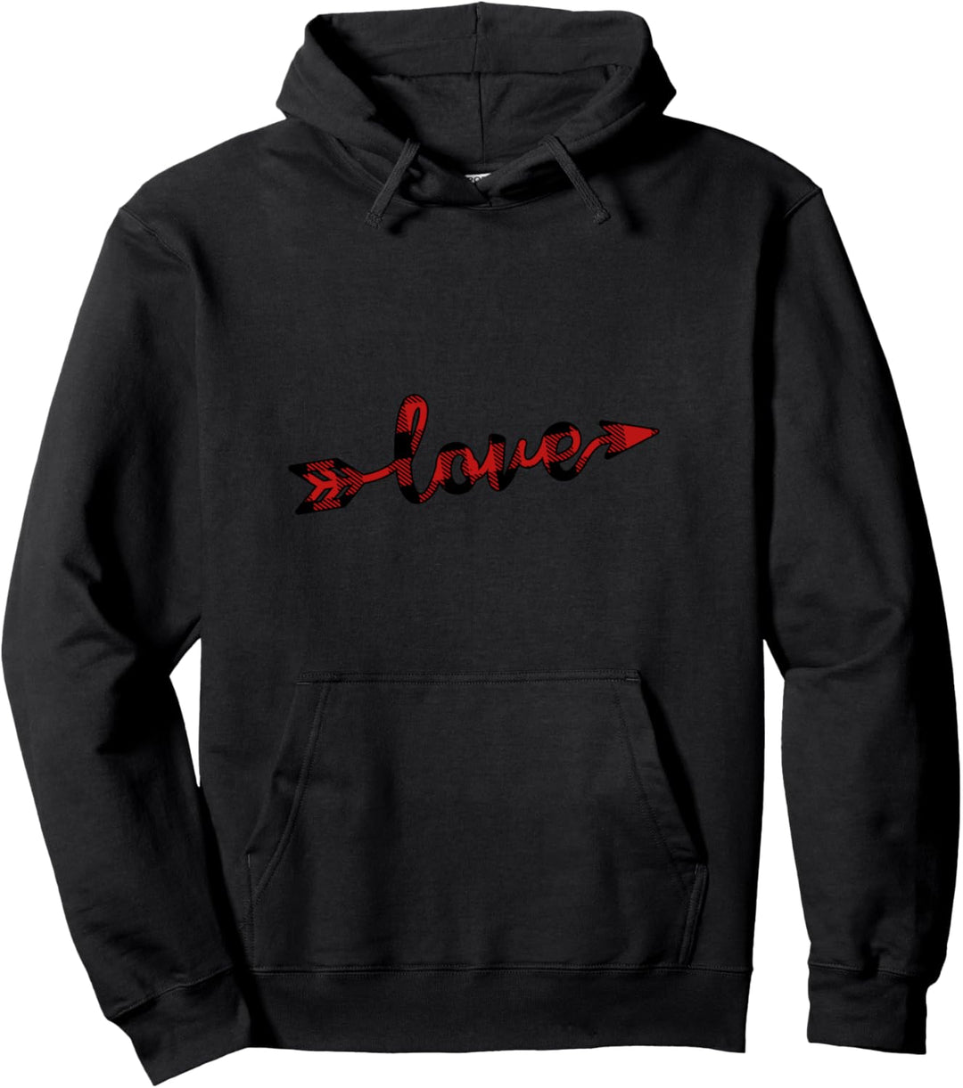 Love Buffalo Arrow Valentines Pullover Hoodie