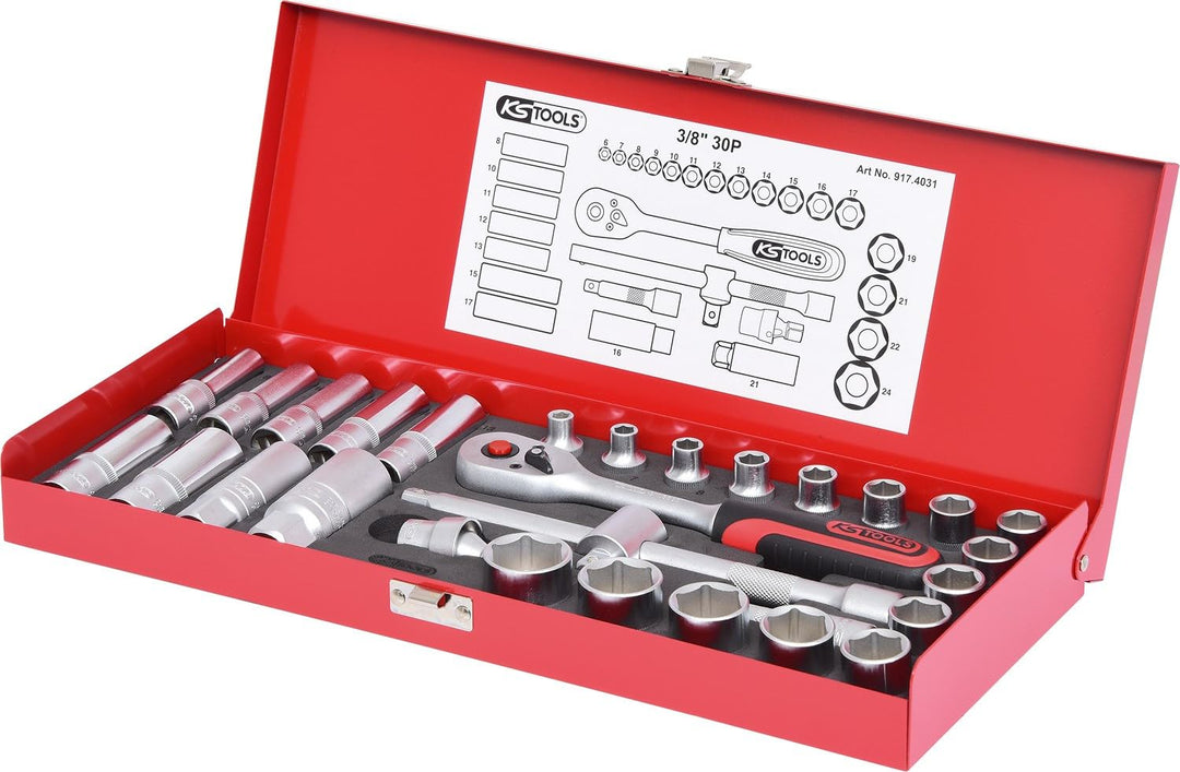 KS Tools 917.4031 3/8" Steckschlüssel-Satz, 30-tlg.