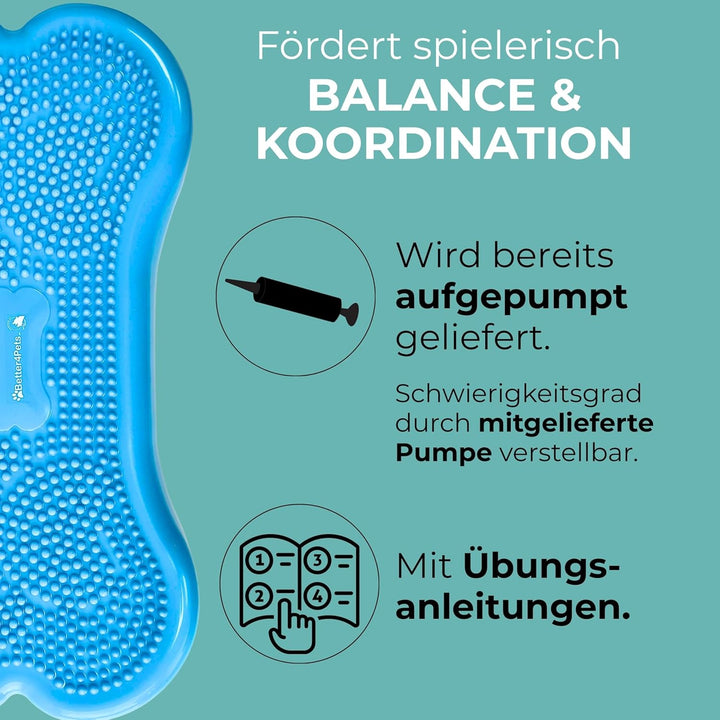 Wolfpack® Fitness Dog Bone – Balance Pad &amp; Physio Wackelkissen für kleine &amp; grosse Hunde – krallenfe