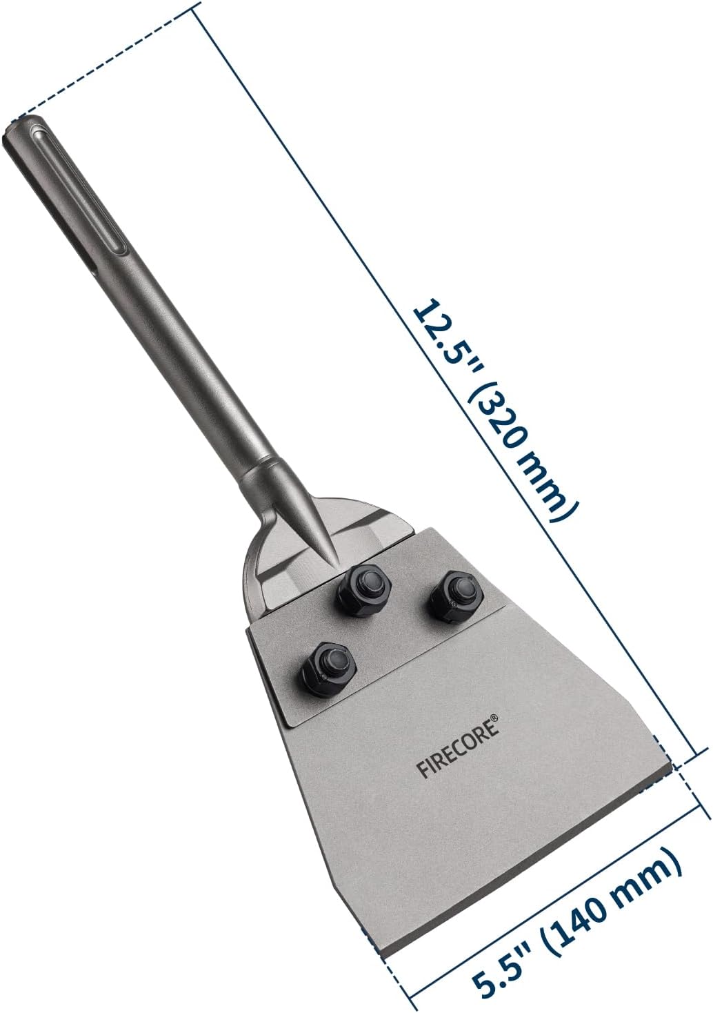 Firecore SDS Max Bodenschaber mit Ersatzspaten, Spachtelmeissel 320mm × 140mm, Meisselbits für SDS M