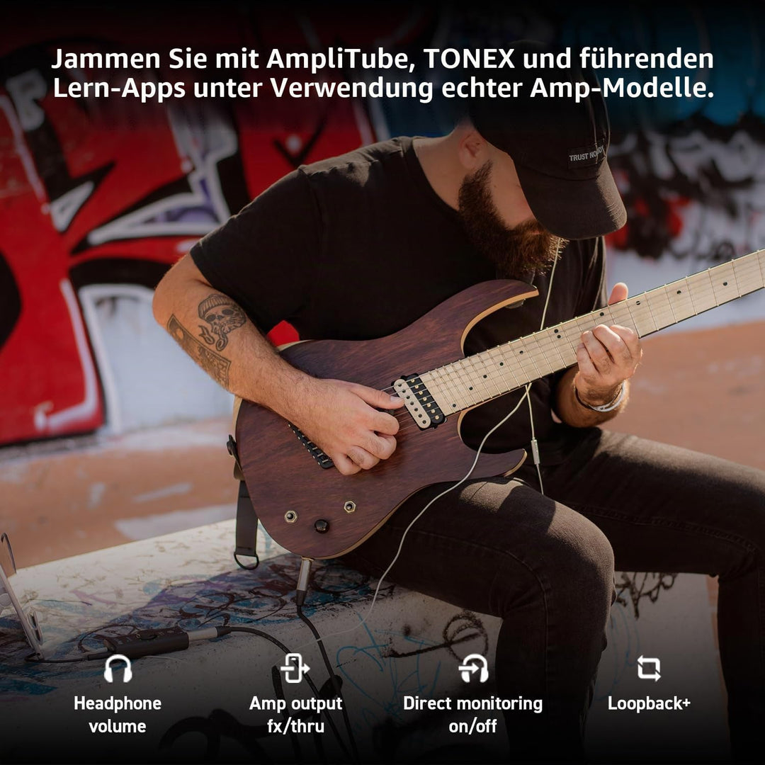 IK Multimedia iRig HD X Gitarren-Interface (Multi-Color LED Signalanzeige, integriertes Stimmgerät,