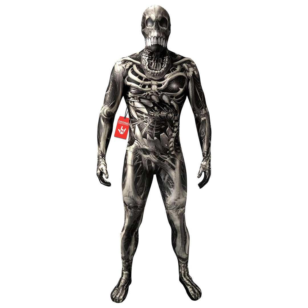 Morphsuits Halloween Kostüm Herren Skelett Jumpsuit, Skelett Jumpsuit Herren, Skelett Overall Herren