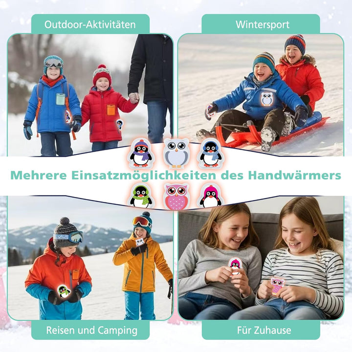 Handwärmer Taschenwärmer Kinder Wiederverwendbar, 6er-Set Handwärmer Knick Taschenwärmer Weihnachten