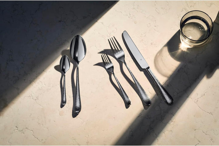 WMF Sitello Besteck Set 6 Personen, Cromargan, Essbesteck Set 30 teilig, Monobloc-Messer, Cromargan