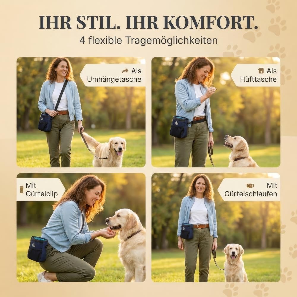 HUND IST KÖNIG® Premium Leckerlibeutel für Hunde - der Alleskönner - Robuster Futterbeutel Hunde mit