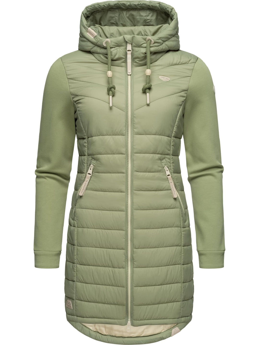Ragwear Damen Übergangsjacke leichte Jacke lang mit Kapuze Lucinda Long II Intl XS-6XL XS Light Oliv