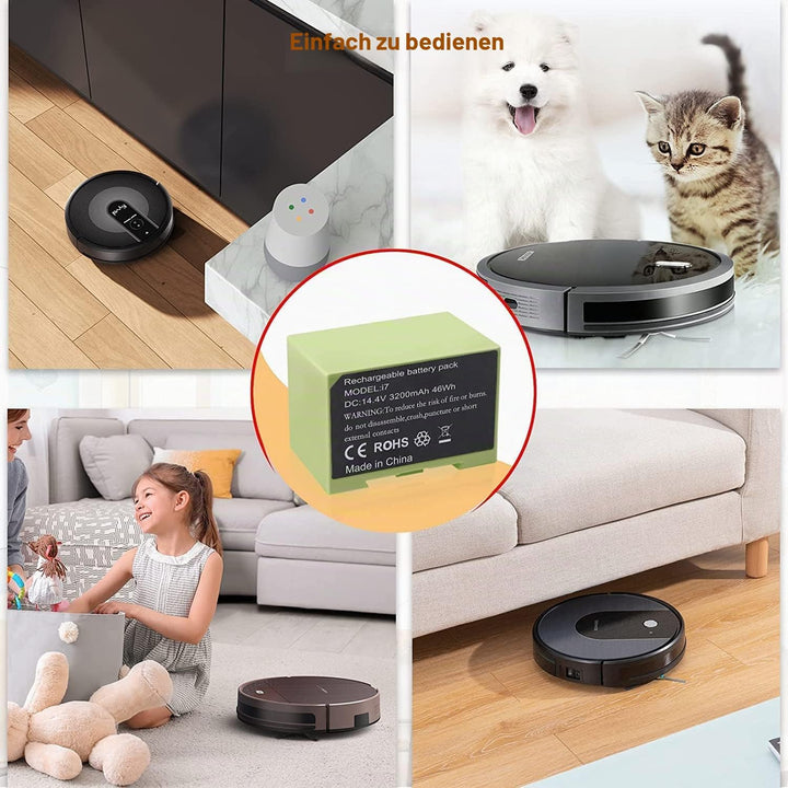 ANTIEE 3200mAh i7 i3 i4 Akku Replacement für iRobot Roomba i7 i7+ 7150 7550 i7558 i3+ 3150 3550 3558