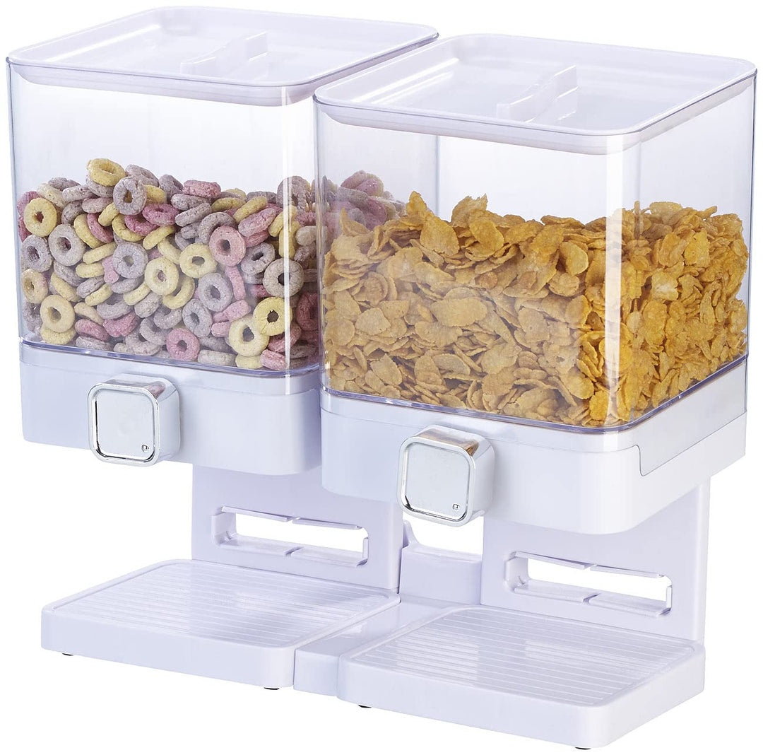 Rosenstein &amp; Söhne Müsli Aufbewahrung: Doppel-Spender für Cerealien &amp; Snacks, 33,5 x 30,5 x 16,5 cm,
