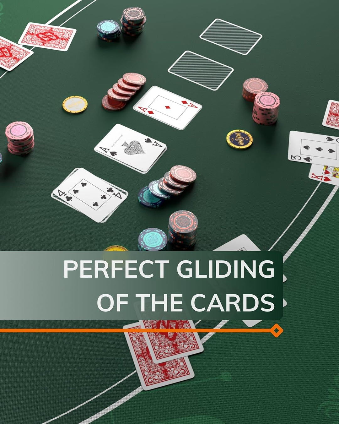 Bullets Playing Cards Designer Pokermatte rot in 180 x 90 cm für den eigenen Pokertisch - Deluxe Pok