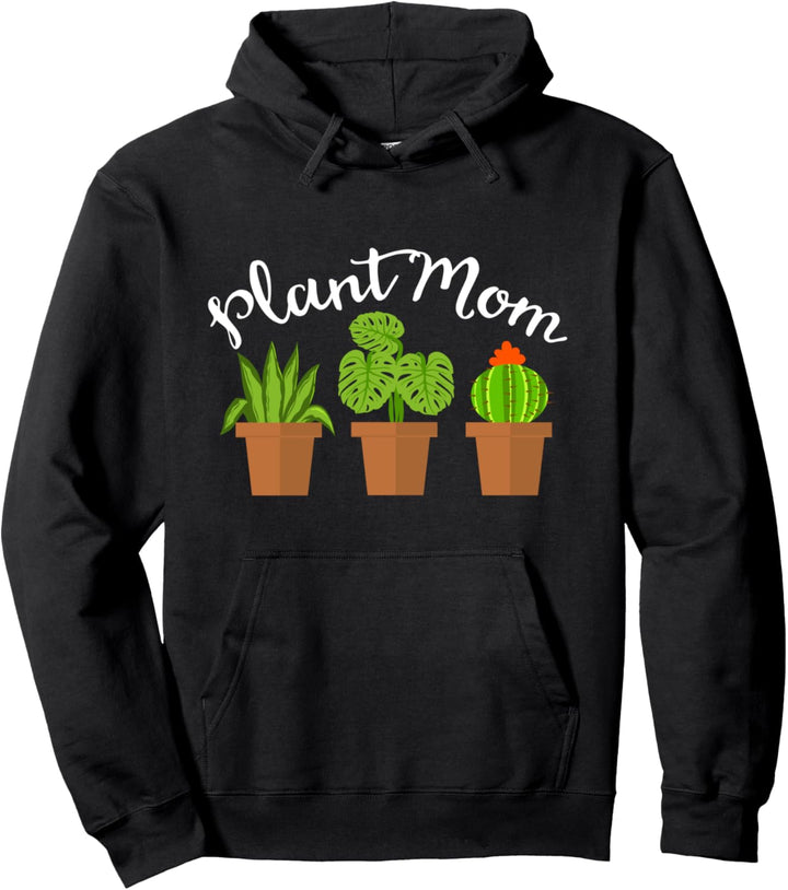 Plant Mom Plants Lover Cactus Succulent Apparel Design Pullover Hoodie