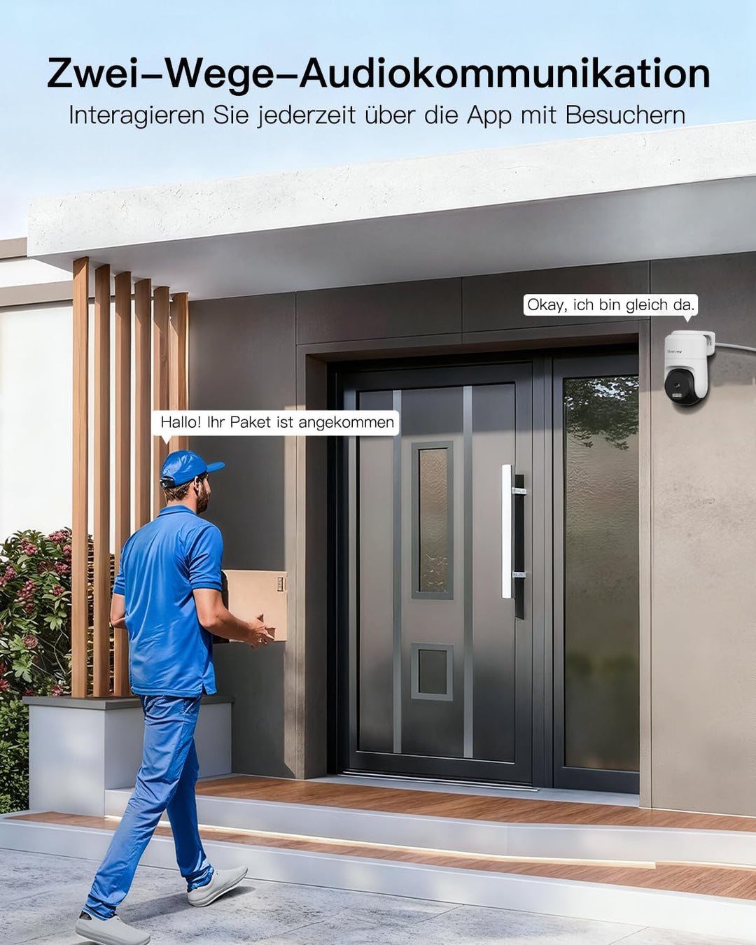 VIM TAG 2pcs 2,5K Überwachungskamera Aussen, 5G WLAN Kamera Überwachung Aussen,360°PTZ-Aussenkamera