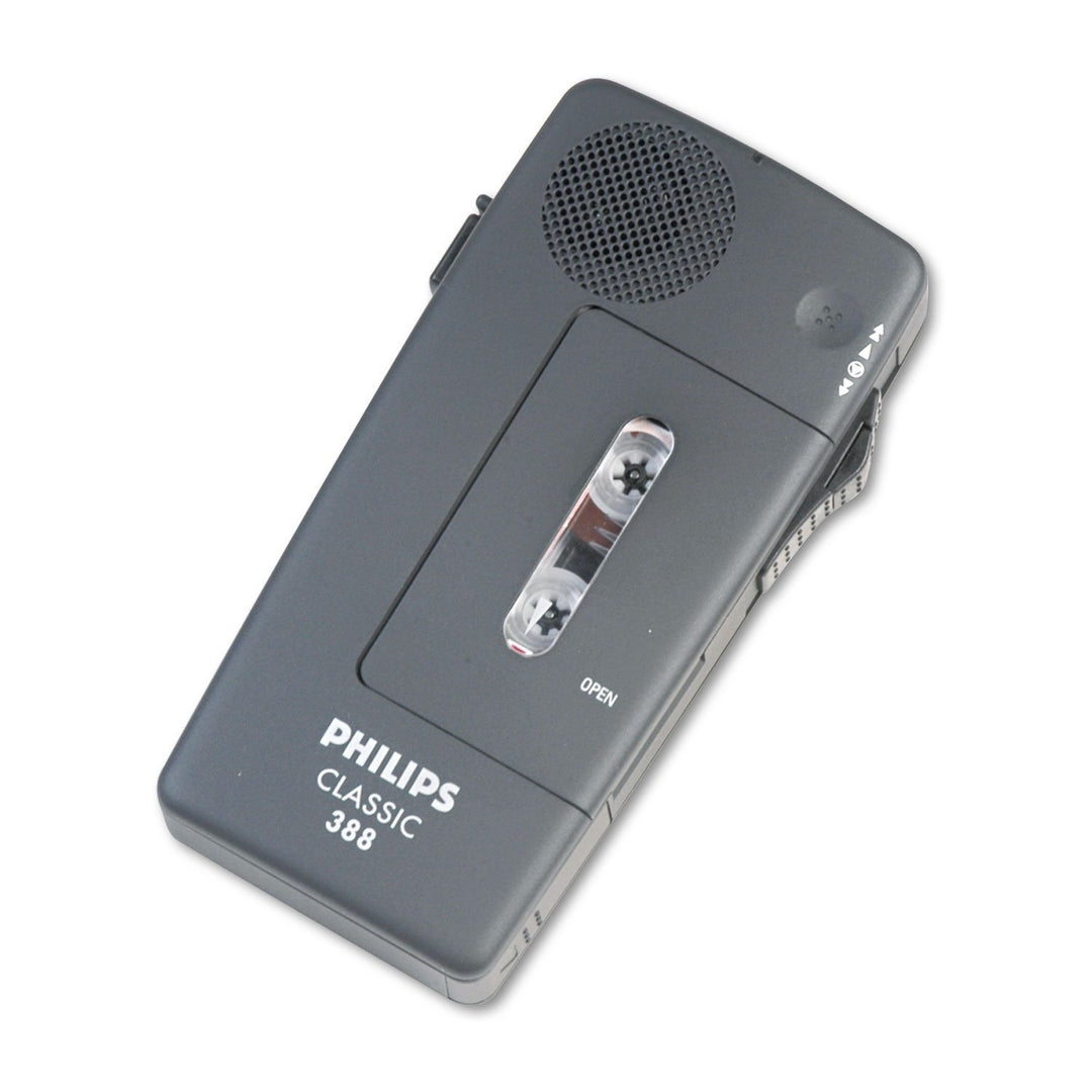 Philips LFH0388/00B Analoges Mini-Kassetten Diktiergerät 30 Mini-Kassette, 2 x AA Batterie sowie Han