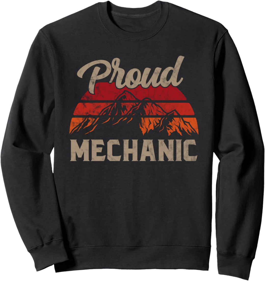 Funny Mechanic Superhero Vintage Men Dad Sweatshirt