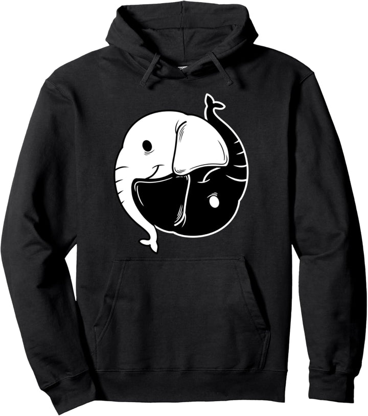 Yin Yang Elefant Chinesische Zeichen Tiere Balance Symbol Pullover Hoodie