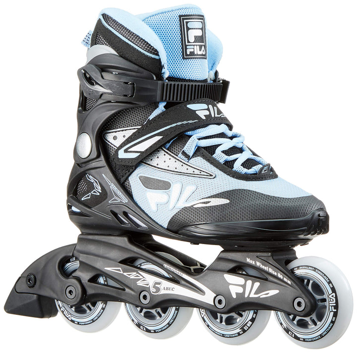 FILA Damen Legacy Comp Lady Inline Skate 5.5 schwarz/hellblau, 5.5 schwarz/hellblau