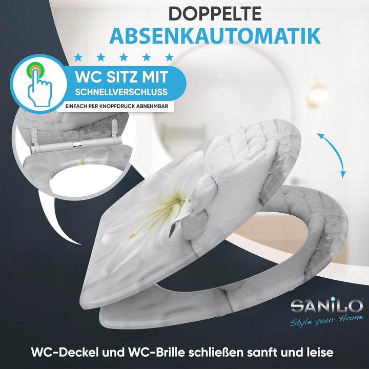 Sanilo WC Sitz mit Absenkautomatik, grosse Auswahl, schöne Motive, hochwertige und stabile Qualität